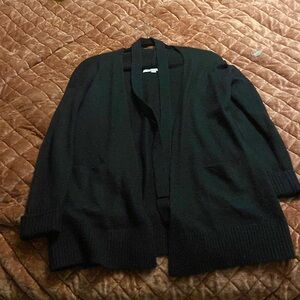 Cozy black sweater with tie waist